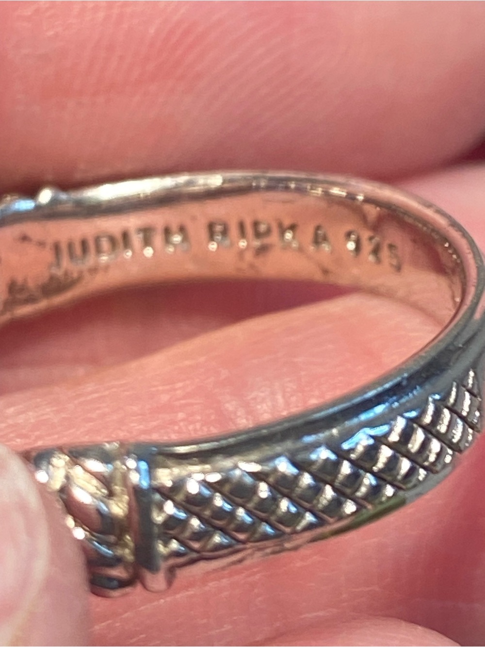 Judith Ripka Silver Heart Pavé Ring with Pink Stones SZ 10 - Picture 5 of 9